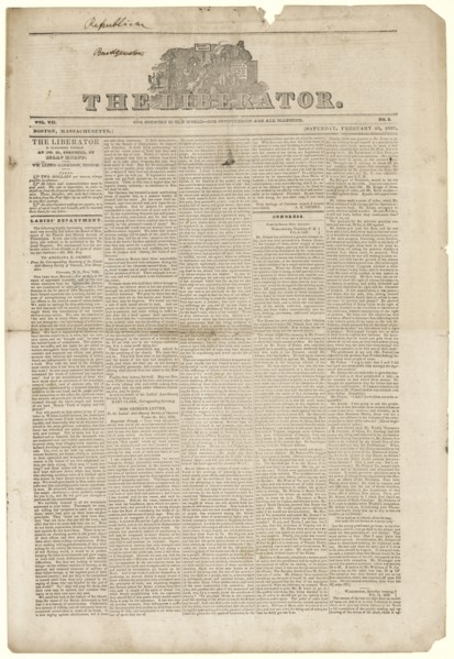 The Liberator Vol. VII, No. 9, February 25, 1837. Creator: Unknown.