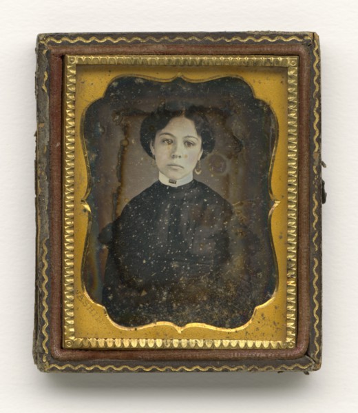 Daguerreotype of a young woman, ca. 1850. Creator: Augustus Washington.