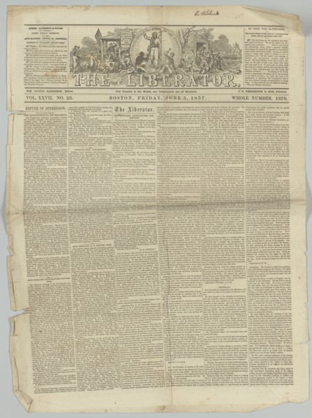 The Liberator, Vol. XXVII, No. 23, June 5, 1857. Creator: Unknown.