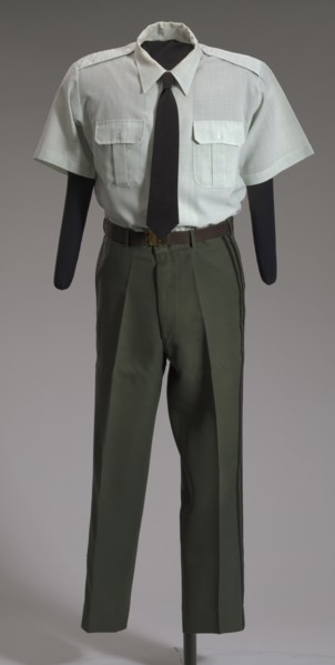 US Army green service uniform pants worn by Colin L. Powell, 1989-1993. Creator: Weintraub Brothers Company, Inc..