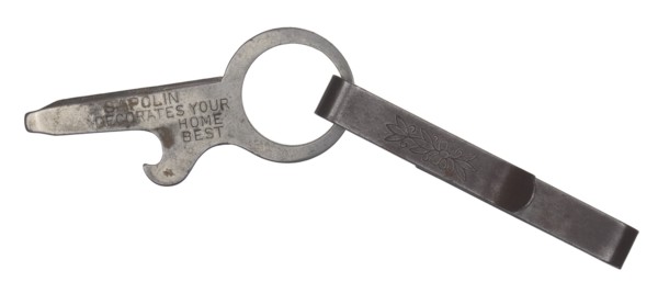 Metal bottle opener carried by Robert Thomas, ca. 1920. Creator: Unknown.