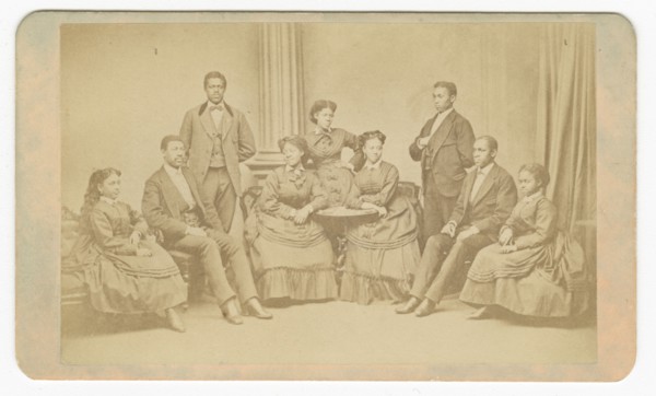 Carte-de-visite of the Jubilee Singers, 1872; printed later. Creator: James Wallace Black.
