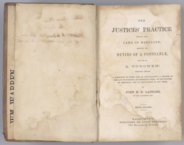 The Justices' Practice Under the Laws of Maryland, 1861. Creator: Unknown.