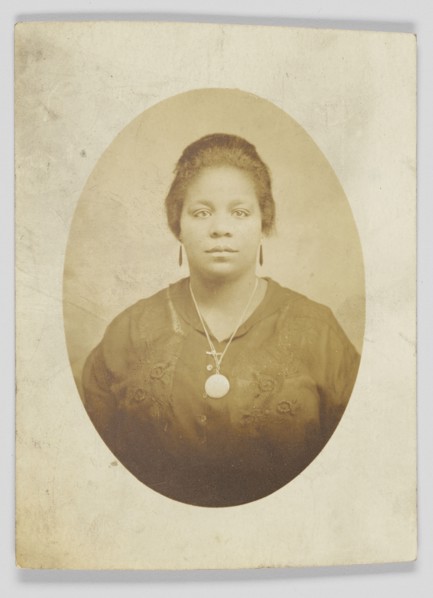 Photographic postcard of unidentified woman, 1917-1930. Creator: Unknown.