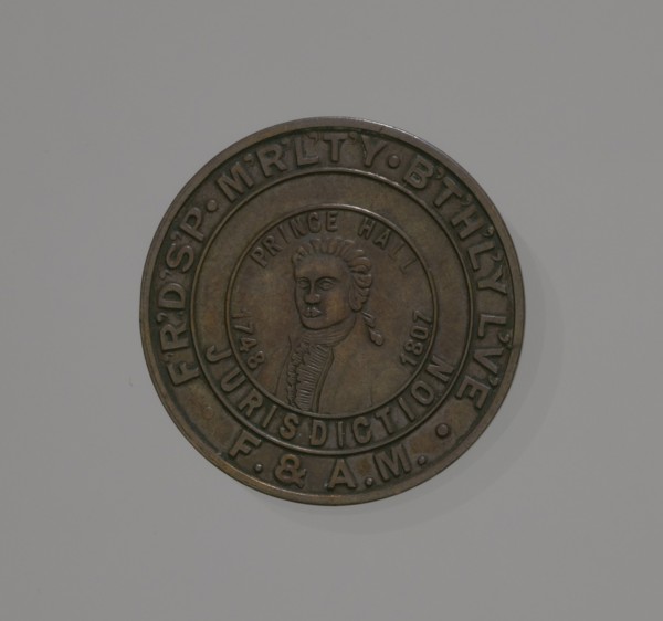 Bronze freemasonry medallion depicting Prince Hall, after 1807. Creator: Unknown.