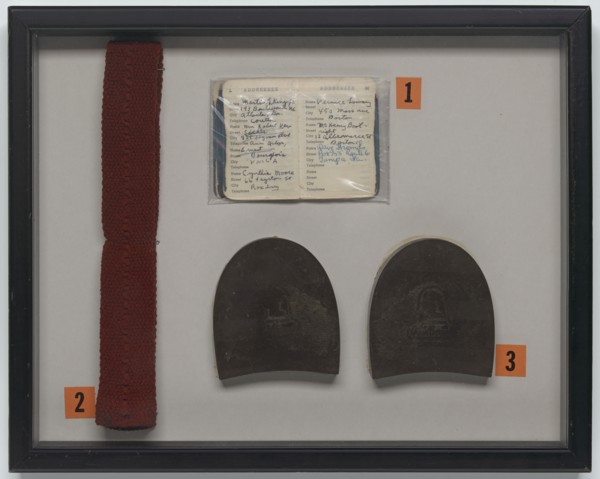 Framed memorabilia from Selma to Montgomery March used by Dabney N. Montgomery, 1965. Creator: Unknown.