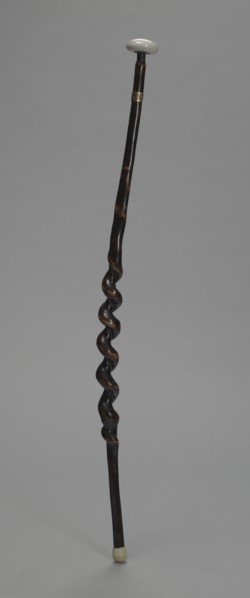 Carved wooden cane owned by Carl Brashear, after 1966. Creator: Unknown.