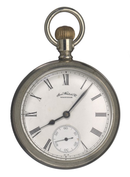 Pocket watch likely carried by Matthew Henson in 1908-9 Arctic expedition, 1888-1889. Creator: Unknown.