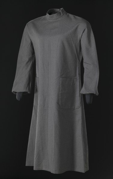Grey balloon sleeve dress designed by Arthur McGee, mid 20th-late 20th century. Creator: Arthur McGee.
