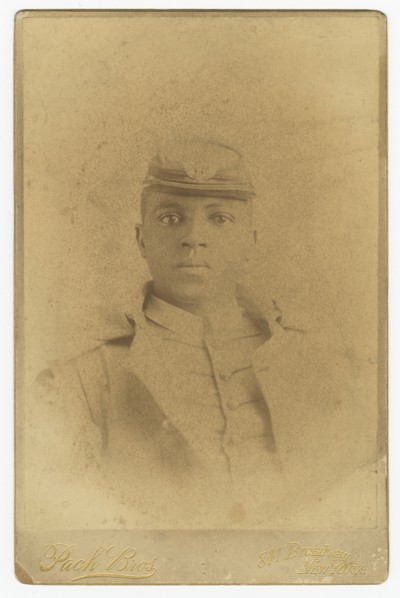 Cabinet card of Col. Charles Young as a cadet at West Point, 1889. Creator: Pach Bros.
