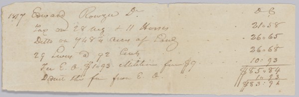 Record of taxes on property, including enslaved persons, owned by Edward Rouzee, October 2, 1817. Creator: Unknown.