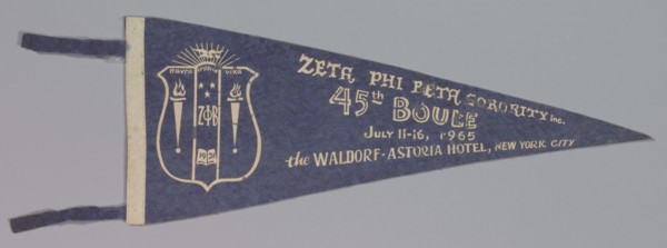 Pennant for the Zeta Phi Beta sorority's 45th Boulé, 1965. Creator: Unknown.