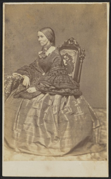 Carte-de-visite portrait of Phebe M. Coffin, 1857. Creator: Unknown.