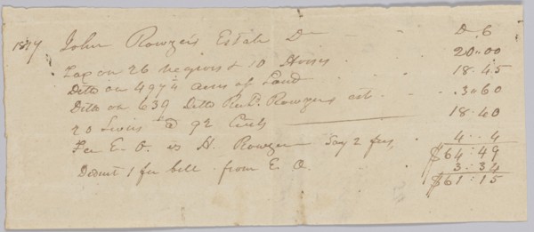 Record of taxes on property, including enslaved persons, owned by John Rouzee, October 2, 1817. Creator: Unknown.
