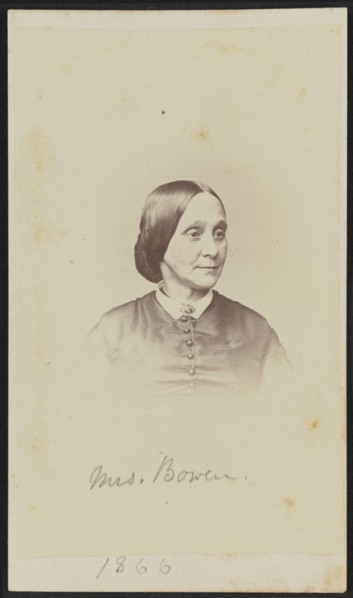 Carte-de-visite portrait of Mrs. Bowen, 1866. Creator: Henry Ulke.