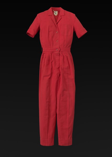 Red jumpsuit designed by Willi Smith, 1969-1987. Creator: Willi Smith.