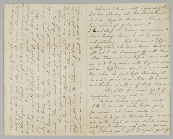 Letter from Mary Jane Hale Welles to Gideon Welles, August 15, 1863. Creator: Mary Hale.