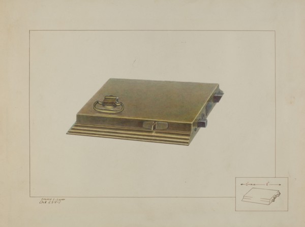 Brass Box Lock, c. 1938. Creator: Edward L Loper.