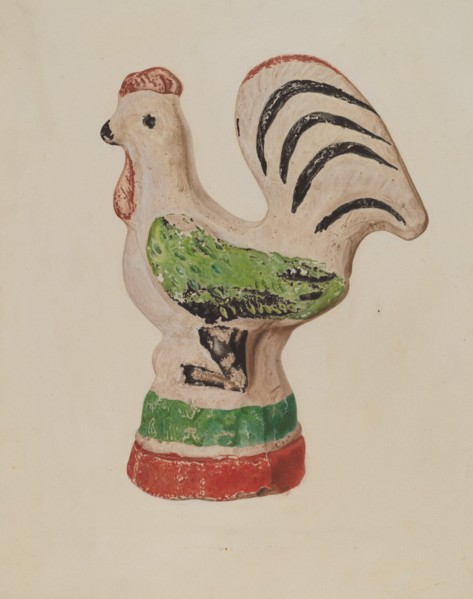 Chalkware Rooster, c. 1940. Creator: Betty Fuerst.
