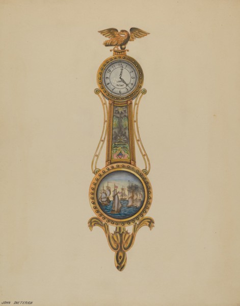 Clock, c. 1938. Creator: John Dieterich.