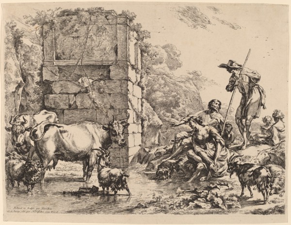 Cow Drinking, 1680. Creator: Nicolaes Berchem.