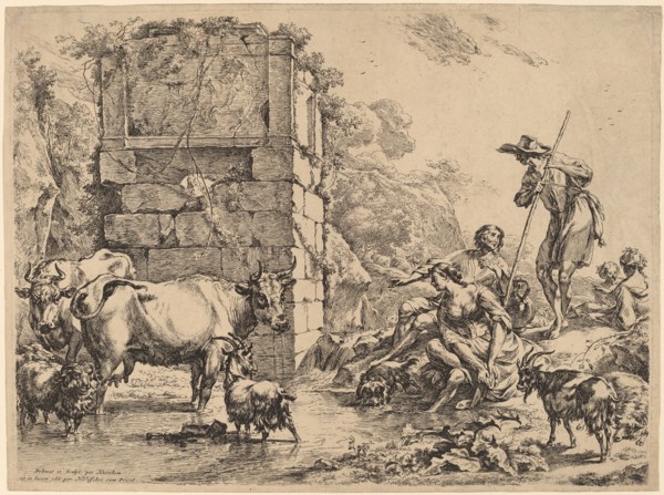 Cow Drinking, 1680. Creator: Nicolaes Berchem.