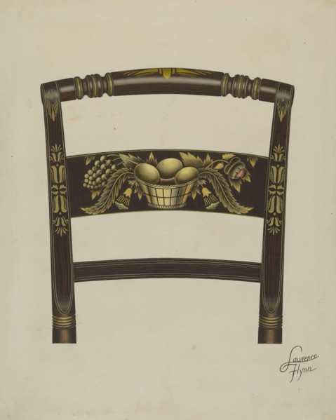 Design on Back of Hitchcock Chair, c. 1936. Creator: Lawrence Flynn.