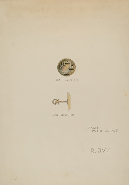 Earring, c. 1936. Creator: Roberta Elvis.