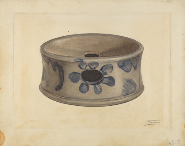 Grey Stoneware Cuspidor, 1935/1942. Creator: Frank Fumagalli.