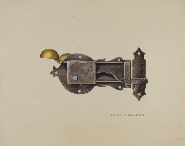 Lock, c. 1939. Creator: Samuel W. Ford.