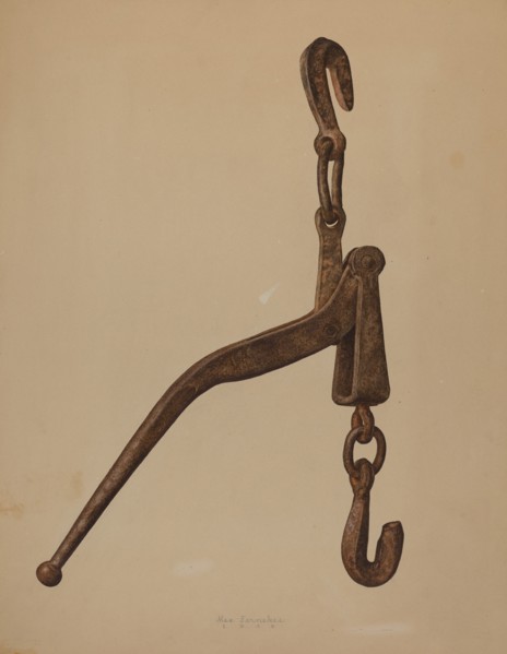 Log Load Tightener, 1939. Creator: Max Fernekes.