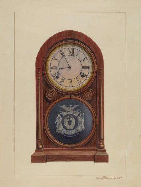 Mantel Clock or Shelf Clock, c. 1938. Creator: Samuel Fineman.