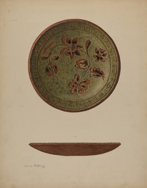 Pa. German Plate, c. 1940. Creator: Aaron Fastovsky.
