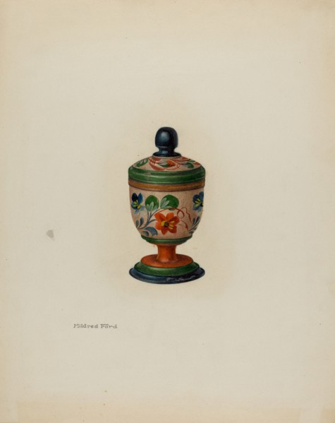Pa. German Saffron Box, c. 1941. Creator: Mildred Ford.