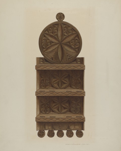 Pa. German Spoon Rack, c. 1942. Creator: William H Edwards.