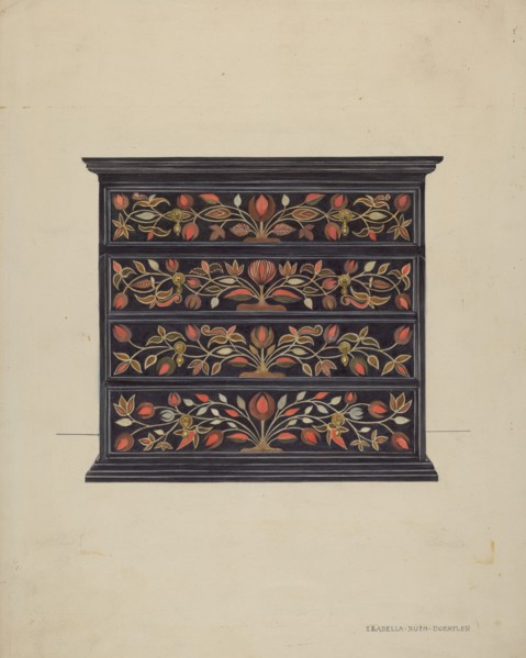 Painted Chest of Drawers, c. 1937. Creator: Isabella Ruth Doerfler.