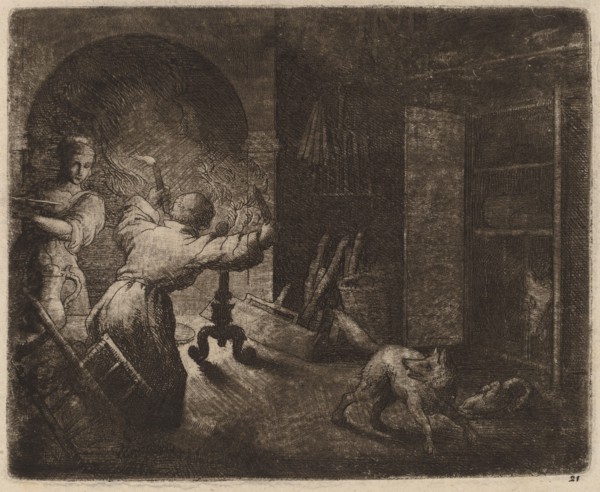 Reynard Steals a Capon from the Pastor, probably c. 1645/1656. Creator: Allart van Everdingen.