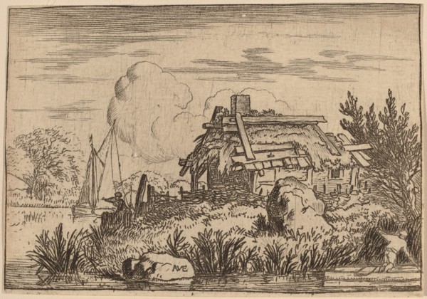 Ruined Cottage, Surrounded by Water, probably c. 1645/1656. Creator: Allart van Everdingen.