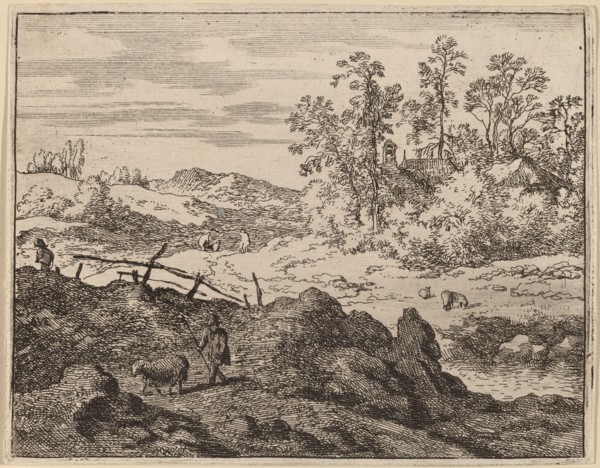 Shepherd with Lamb, probably c. 1645/1656. Creator: Allart van Everdingen.