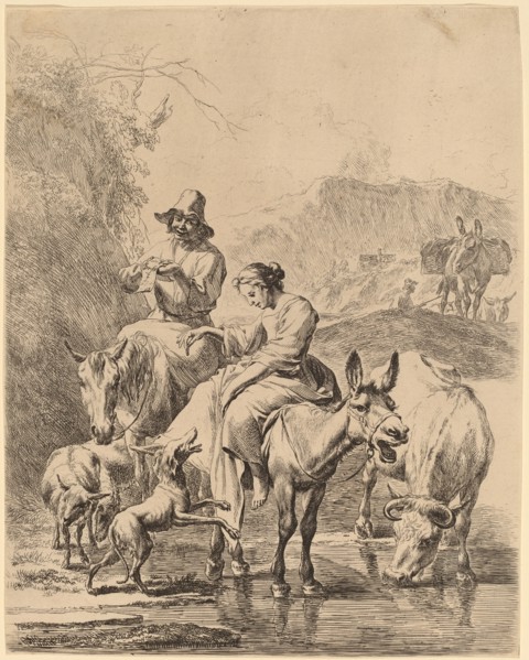 Shepherdess on a Donkey. Creator: Nicolaes Berchem.