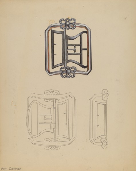 Shoe Buckles, 1935/1942. Creator: John Dieterich.