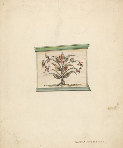 Small Decorated Box (side), c. 1937. Creator: Isabella Ruth Doerfler.