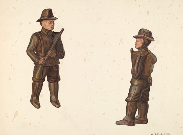 Soldier in Khaki Coin Bank, c. 1938. Creator: William O. Fletcher.