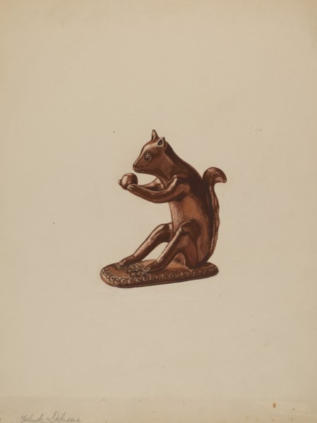 Squirrel Statuette, c. 1937. Creator: Yolande Delasser.
