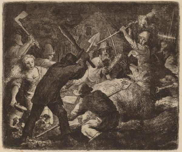 The Bear Assaulted by the Peasants, probably c. 1645/1656. Creator: Allart van Everdingen.