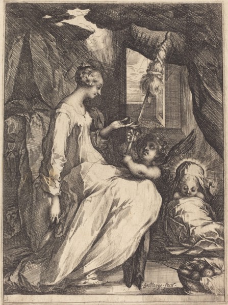 The Madonna Spinning, 1615. Creator: Jacques Bellange.
