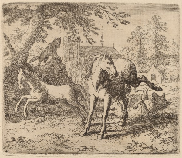 The Mare and the Wolf, probably c. 1645/1656. Creator: Allart van Everdingen.