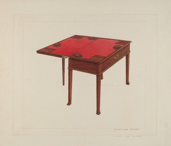 Three Leaf Gaming Table, c. 1938. Creator: Edward L Loper.