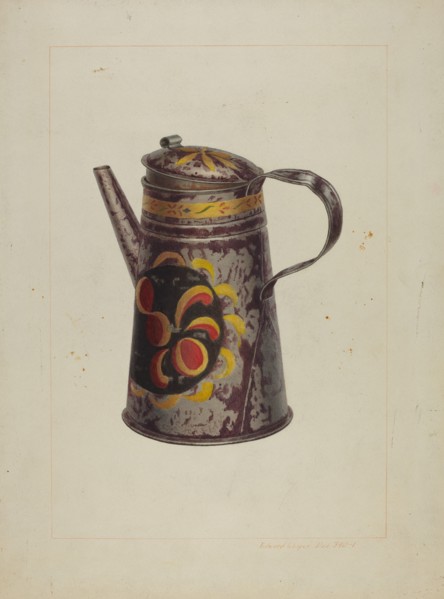 Toleware Coffee Pot, c. 1938. Creator: Edward L Loper.