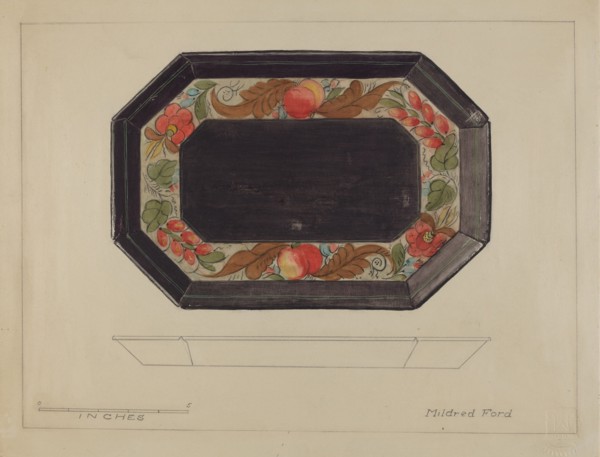 Toleware Tray, 1935/1942. Creator: Mildred Ford.